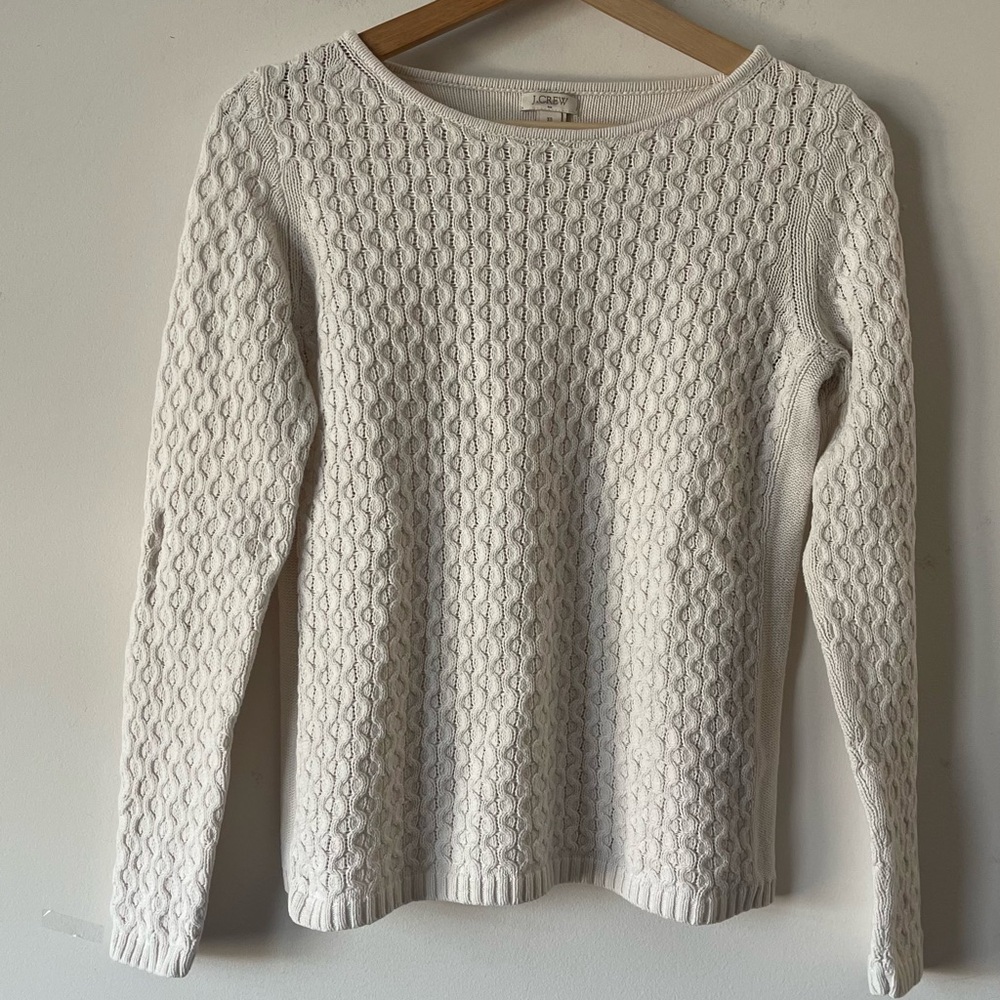 J. Crew Ivory Textured Knit Sweater - Picture 7 of 8